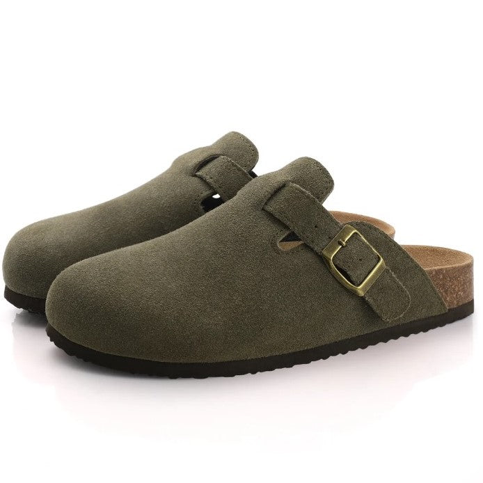 Zwarte Boston sandalen: elegante zwarte unisex instappers, comfortabele en tijdloze sandalen voor dagelijks gebruik.