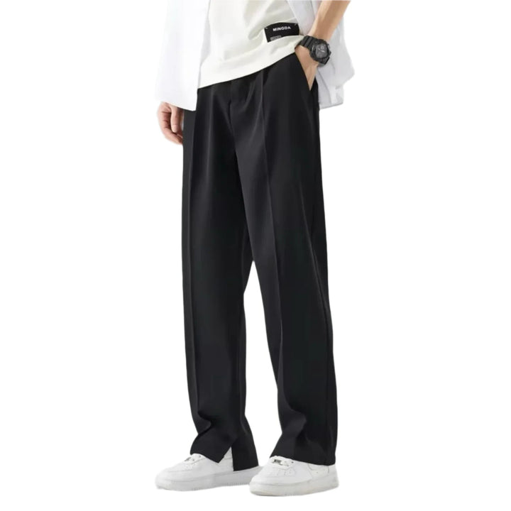 Relaxte pasvorm heren broek met wijde pijpen, comfortabel en stijlvol voor een ontspannen look.