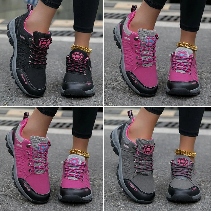 Waterdichte dameswandelschoenen, perfect voor natte paden en comfortabel tijdens lange outdoor wandelingen.