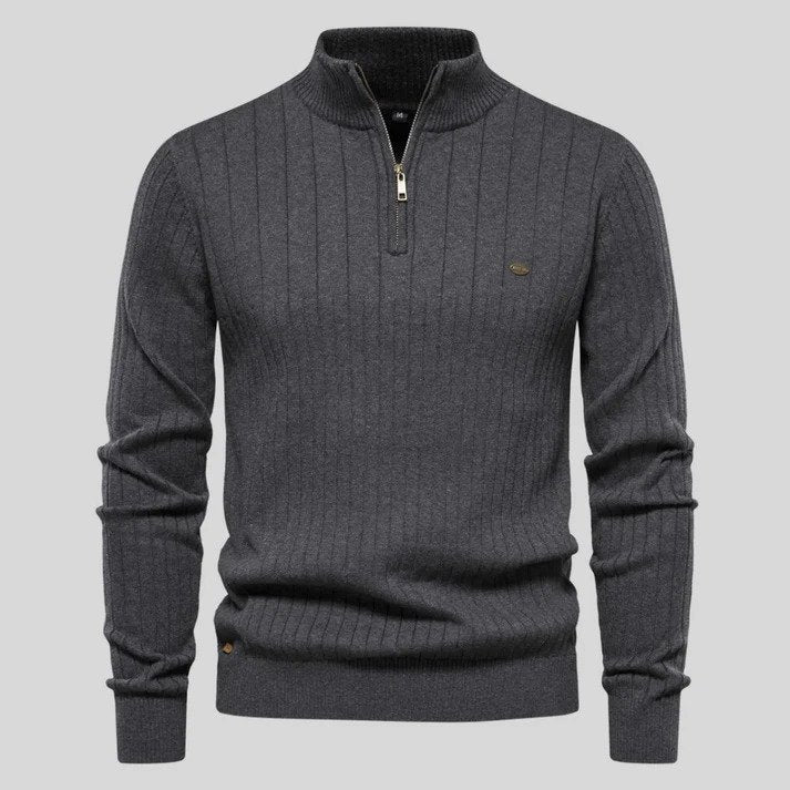 Veelzijdige half-zip trui voor heren. Comfortabele, kwalitatieve en stijlvolle herenmode, perfect voor casual en chic.