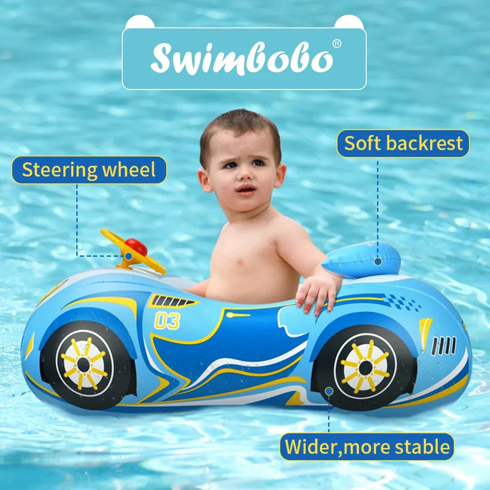 Praktische baby zwemring met zonnescherm voor zorgeloos waterplezier en adequate zonbescherming.