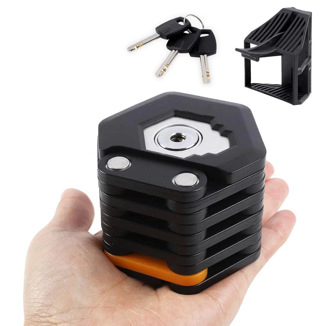 Opvouwbaar fietsslot: compact, lichtgewicht staalslot voor optimale fietsbeveiliging. Antidiefstal bescherming.