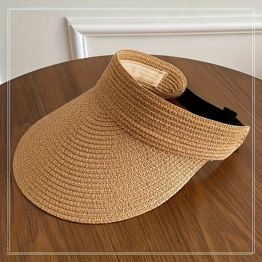 Opvouwbare zonneklep met brede rand voor dames, elegante en functionele bescherming tegen de zon met ademend ontwerp.