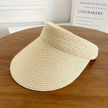 Opvouwbare zonneklep met brede rand voor dames, elegante en functionele bescherming tegen de zon met ademend ontwerp.