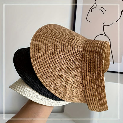 Opvouwbare zonneklep met brede rand voor dames, elegante en functionele bescherming tegen de zon met ademend ontwerp.