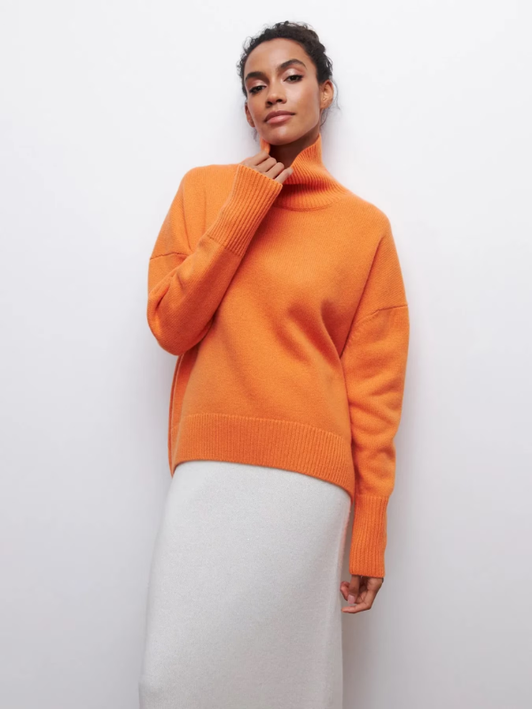 Comfortabele winter trui: dames gebreide coltrui, losvallend en warm.