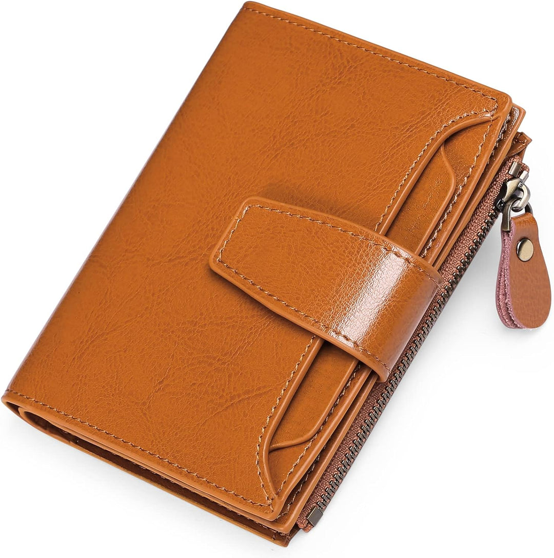 Elegante unisex portemonnee met compact design, gemaakt van leer, RFID-bescherming, perfect als modern accessoire.