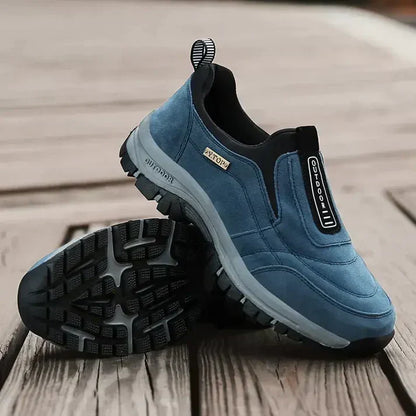 "Orion™ orthopedische suède wandelschoenen heren, ergonomische inlegzolen, luxe blauwe uitstraling, lichtgewicht en comfortab