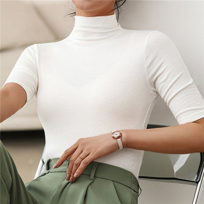 Orseline Top | Naadloze ultra-dunne coltrui dames, elegant zwart ontwerp, glad silhouet, perfecte pasvorm voor elke outfit.