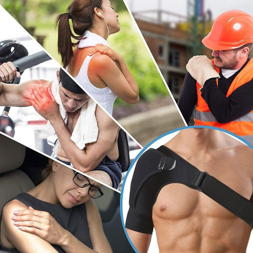 Verstelbare schouderbrace voor sporters en fysiotherapie, voor optimale ondersteuning en snel herstel na blessure.