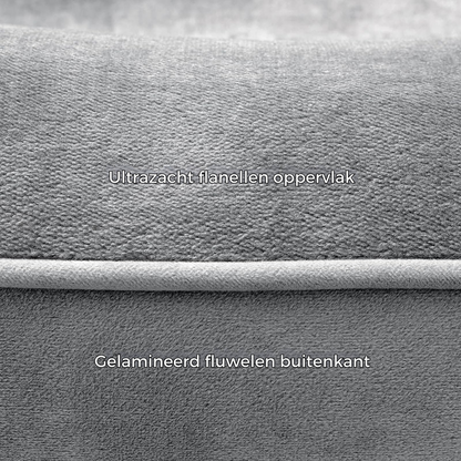 Orthopedisch hondenbed van traagschuim met zachte pluche bekleding voor extra comfort en ondersteuning van gewrichten.