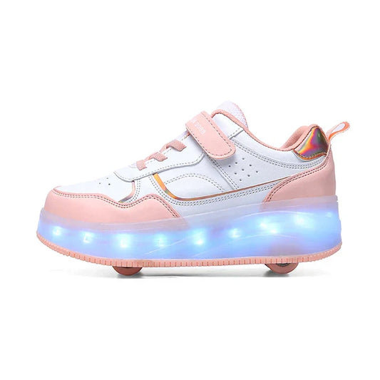 "Orthopedische LED rolsneakers met verstelbare wielen en verlichting, kindvriendelijke duurzame design voor comfort en plezie