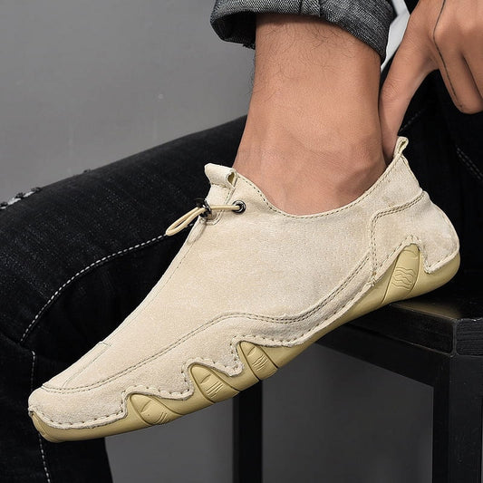 Orthopedische lederen herenschoenen loafers, stijlvol en comfortabel, lichtbruin, geschikt voor formele en informele gelegenh
