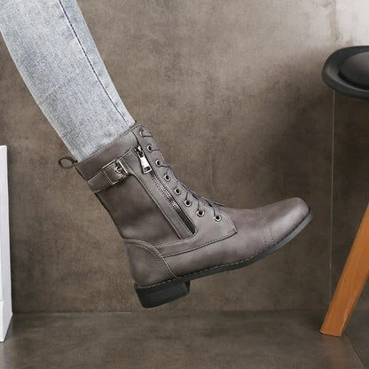 "Orthopedische leren enkellaarzen dames, elegant ontwerp met zijrits voor makkelijk aan- en uittrekken, comfort en ondersteun