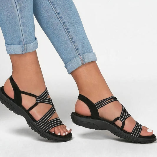 "Orthopedische vrijetijdssandalen voor dames met elegant strappy design en ondersteunend voetbed, geschikt voor elke zomerse 