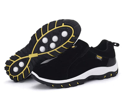 "Orthopedische wandelschoenen heren, slip-on stijl, lichtgewicht, ademend, anti-slip zool, comfort bij elk avontuur."