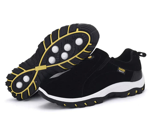 "Orthopedische wandelschoenen heren, slip-on stijl, lichtgewicht, ademend, anti-slip zool, comfort bij elk avontuur."