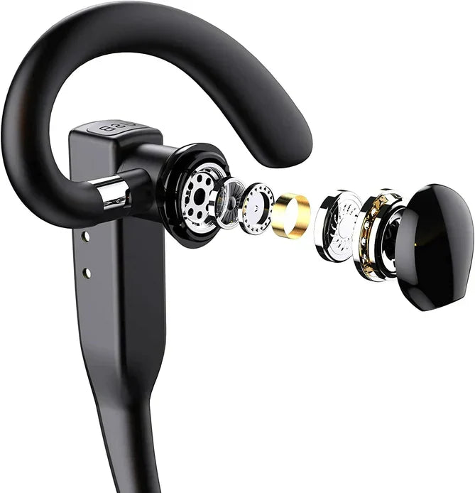 Handsfree draadloze Bluetooth headset met microfoon, ruisonderdrukking voor efficiënt werken en bellen.