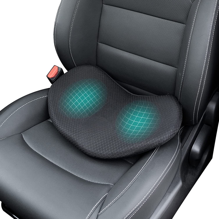 Ergonomisch traagschuim zitverhoger; ideaal voor beter zicht en minder vermoeidheid in de auto.