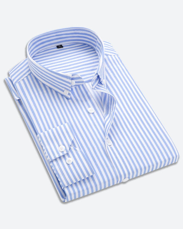Matteo gestreept herenoverhemd met lange mouwen, een tijdloze klassieker voor moderne mannenkleding.