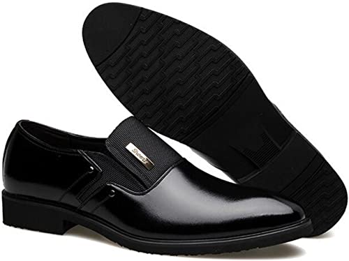 Zwarte formele herenschoenen, slip-on instappers voor een snelle en professionele look.