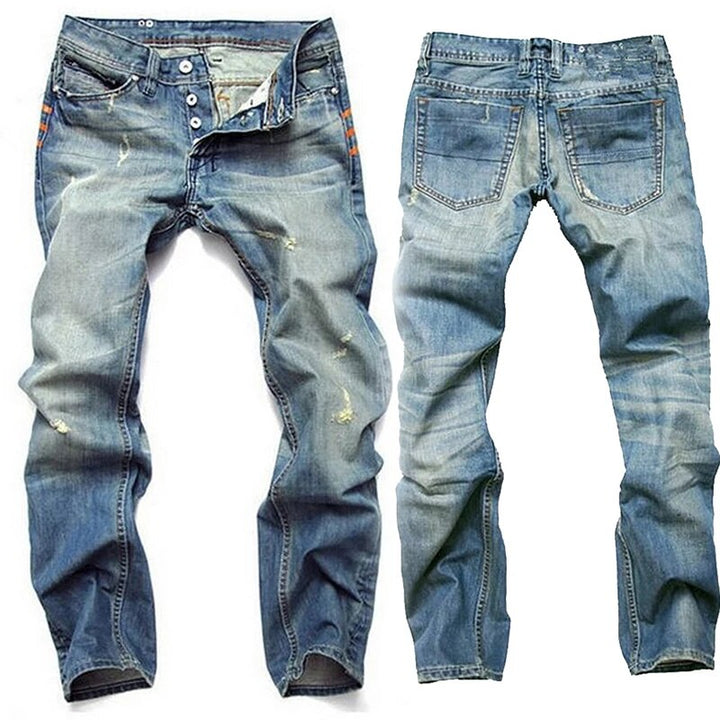 Heren gescheurde jeans, stoer en comfortabel, perfect voor streetwear en casual urban mode. Ideaal voor elk seizoen.
