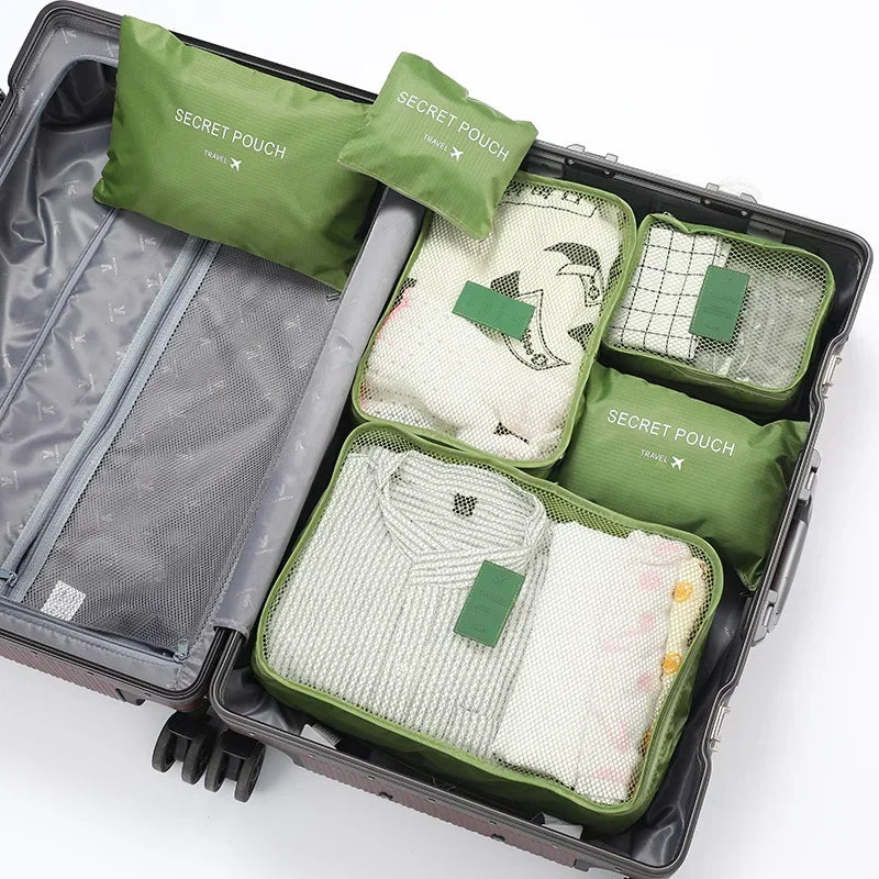 Complete reiszakken set in diverse maten voor efficiënte koffer organisatie; een must-have voor elke reiziger.