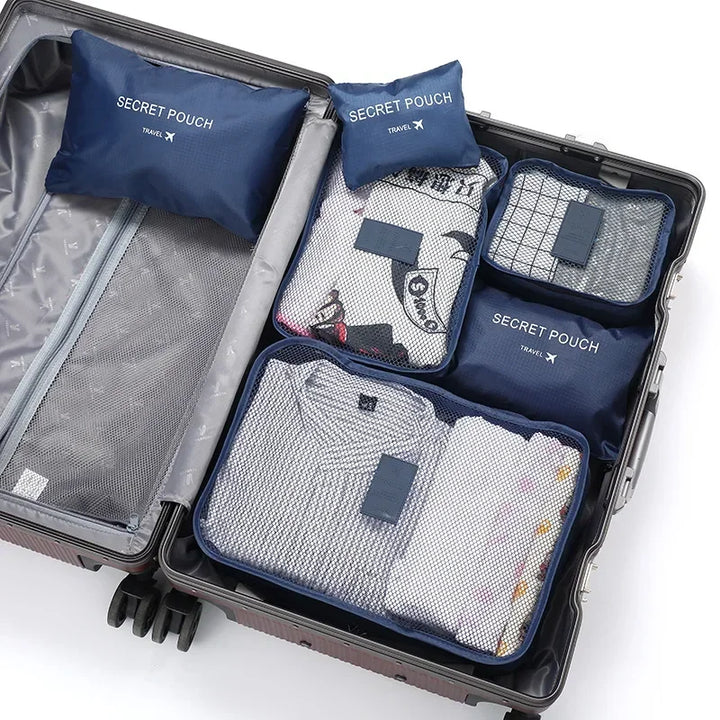 Veelzijdig opbergsysteem voor bagage; perfect voor kleding, schoenen en toiletartikelen tijdens het reizen.