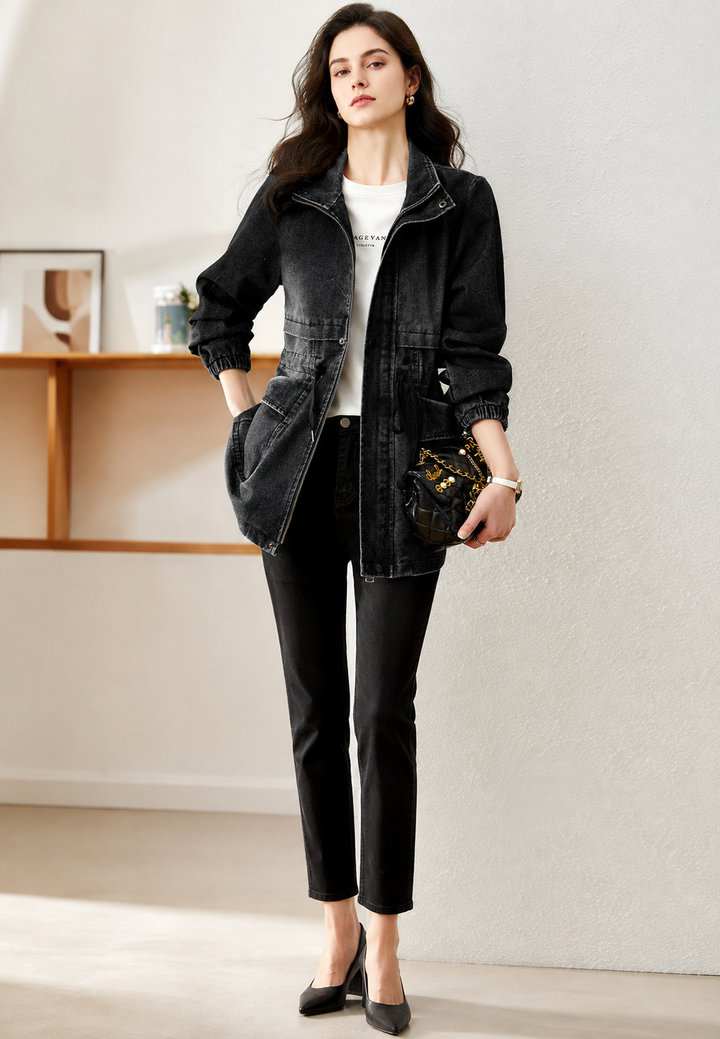 Damesparka met verstelbare taille, ideaal voor een stijlvolle, comfortabele look. Perfecte bovenkleding voor vrouwen.