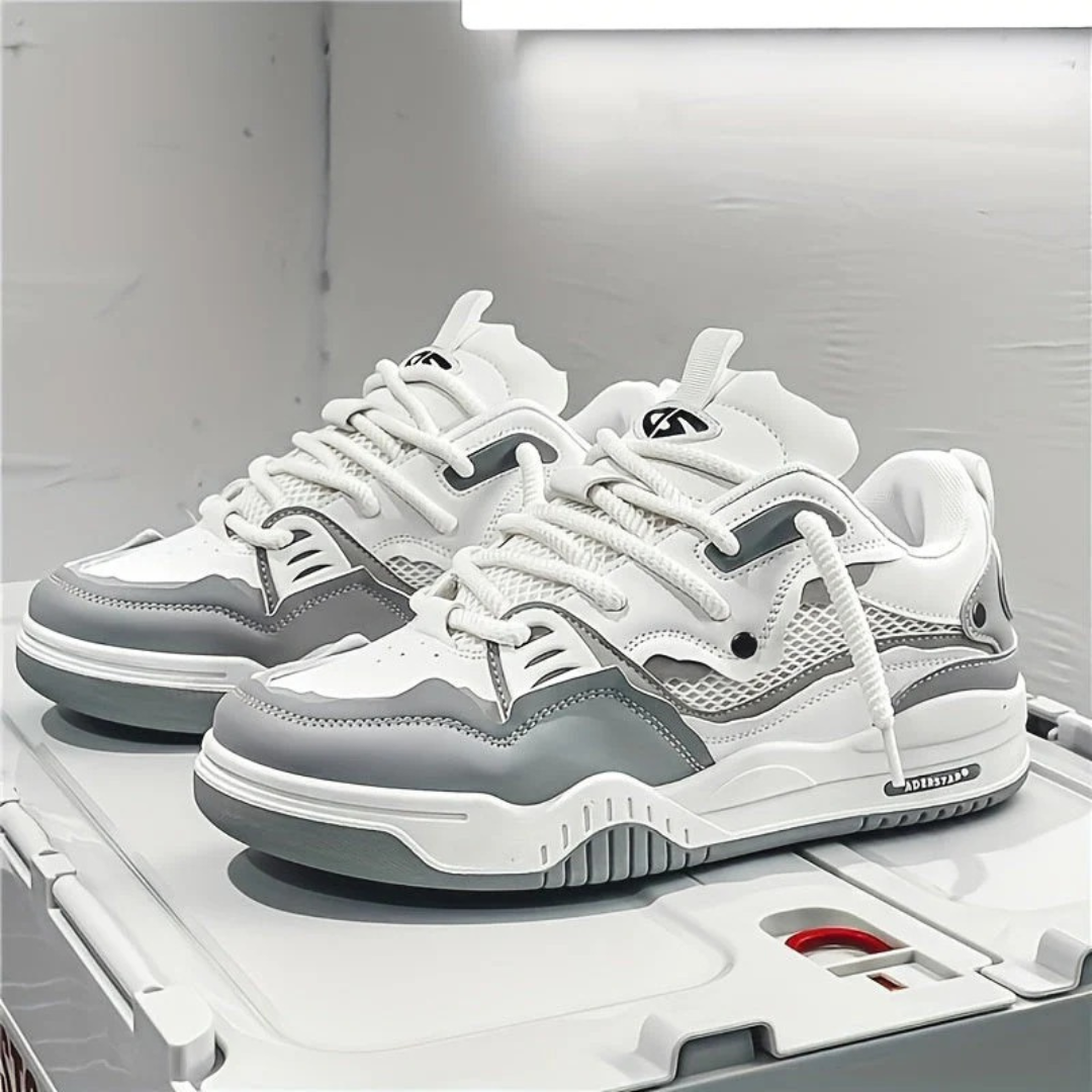 MVB26 grijze heren sneakers, de perfecte comfortabele vrijetijdsschoenen voor mannen. Moderne look.