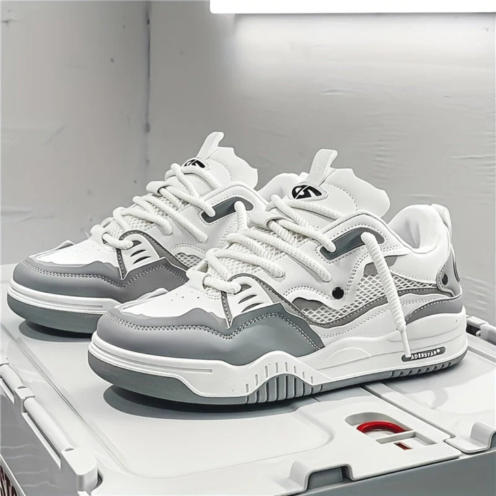 MVB26 grijze heren sneakers, de perfecte comfortabele vrijetijdsschoenen voor mannen. Moderne look.