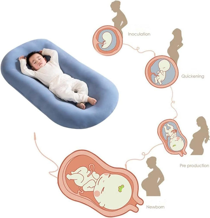 Elegant babynest voor de kinderkamer, gemaakt van ademend katoen voor pasgeborenen.