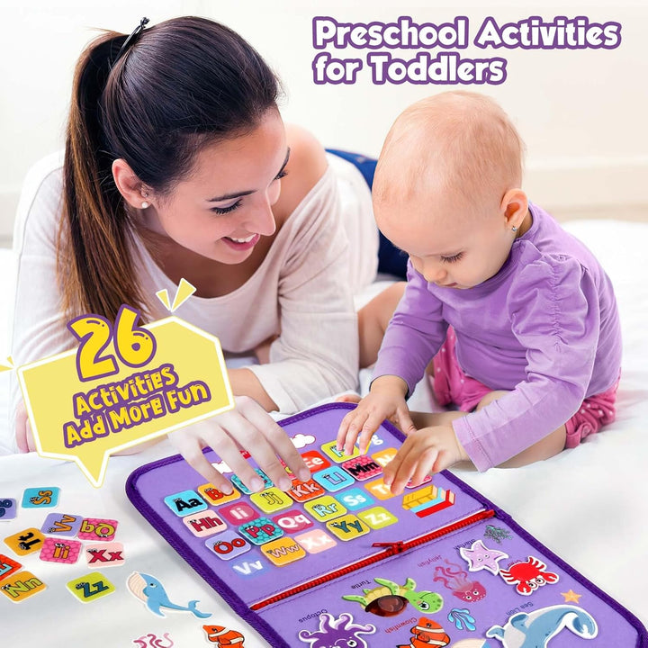 Peuter educatief speelboek, Montessori sensorisch drukboek van vilt, stimuleert fijne motoriek.