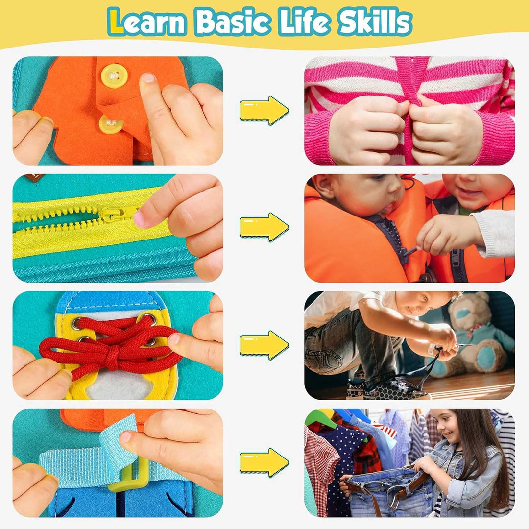 Peuter Montessori speelboek, sensorisch drukboek van vilt, educatief en bevordert concentratie.