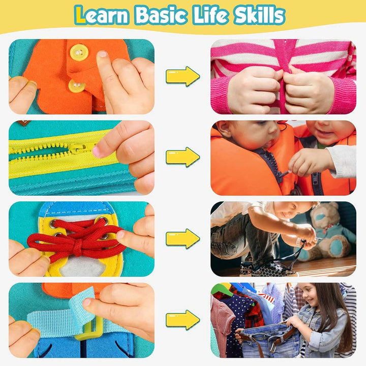 Peuter Montessori speelboek, sensorisch drukboek van vilt, educatief en bevordert concentratie.