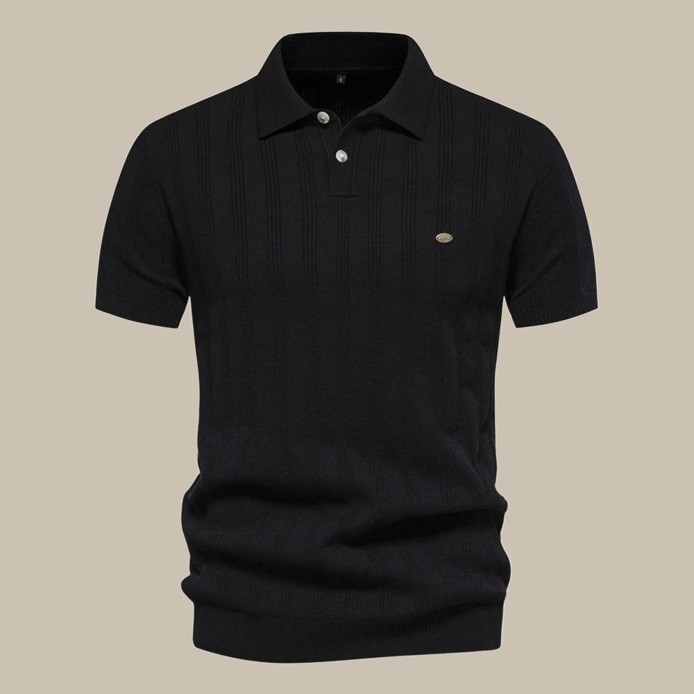 Heren gebreide polo met korte mouwen, zomers topje voor een stijlvolle, comfortabele en casual chic look.