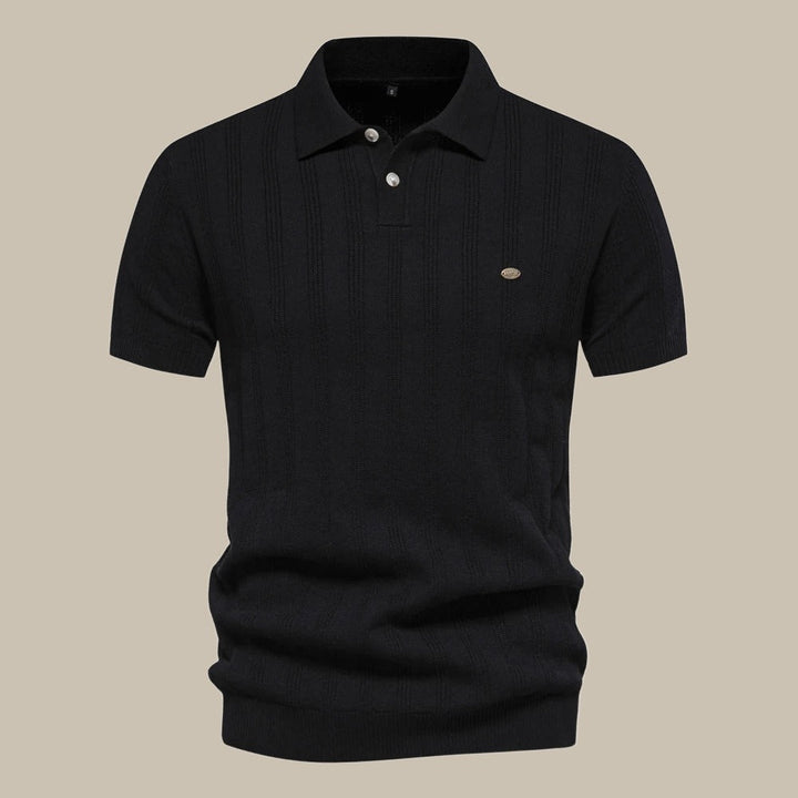 Heren gebreide polo met korte mouwen, zomers topje voor een stijlvolle, comfortabele en casual chic look.