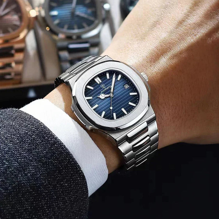 Elegant klassiek herenhorloge, waterdicht en stijlvol. Een tijdloos accessoire dat elke outfit compleet maakt.