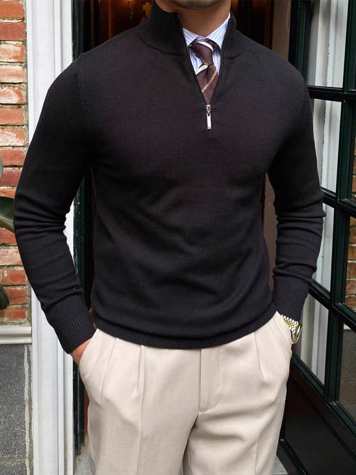 Veelzijdige heren coltrui met rits. Perfect voor zowel casual als geklede Old Money outfits.