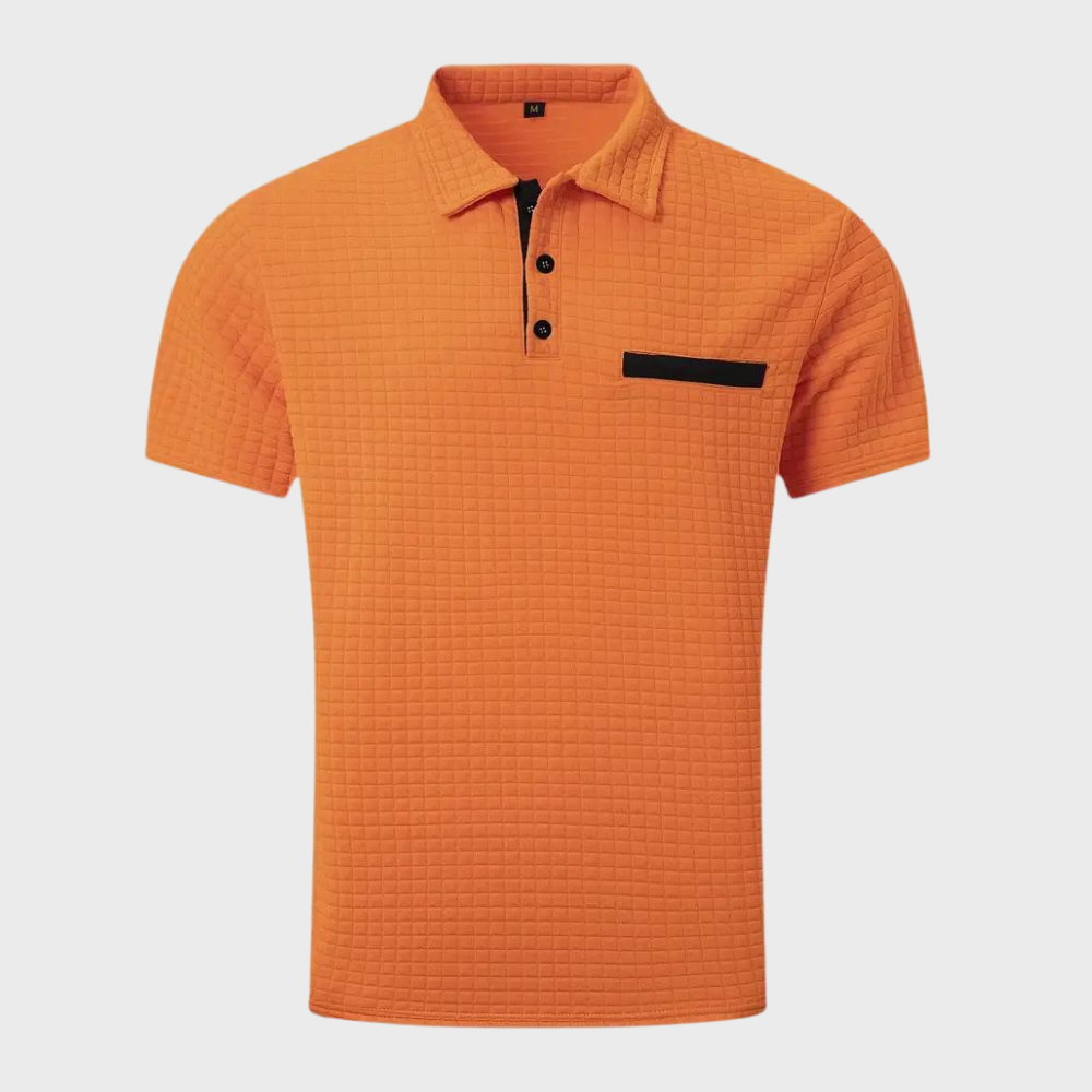Heren poloshirt met kraag, verfijnde casual herenkleding, alle seizoenen.