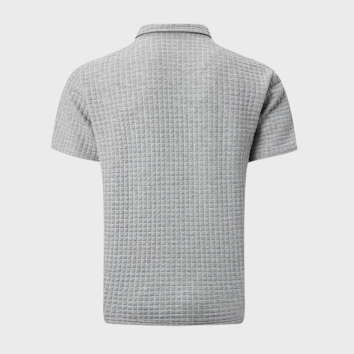 Grijs heren poloshirt, klassiek comfort, stijlvolle keuze voor herenmode.