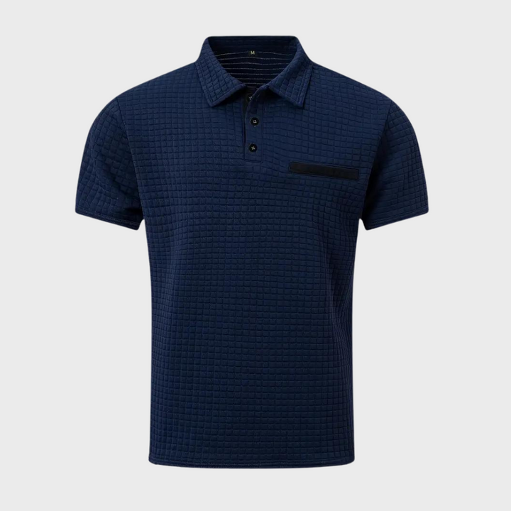 Klassiek effen heren polo shirt, onmisbaar basisstuk in elke garderobe.