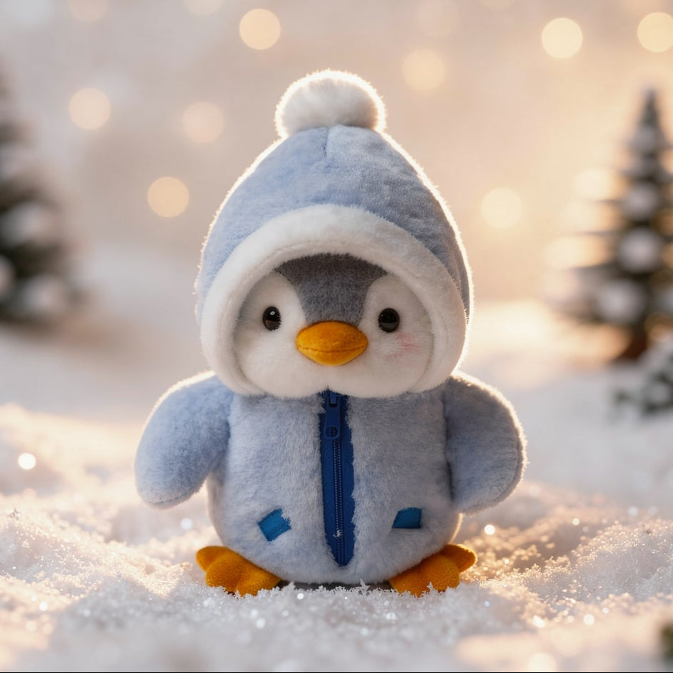 Blauwe pluche pinguïn knuffel, zacht babyspeelgoed & decoratie voor kinderkamer.
