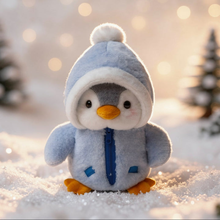 Blauwe pluche pinguïn knuffel, zacht babyspeelgoed & decoratie voor kinderkamer.