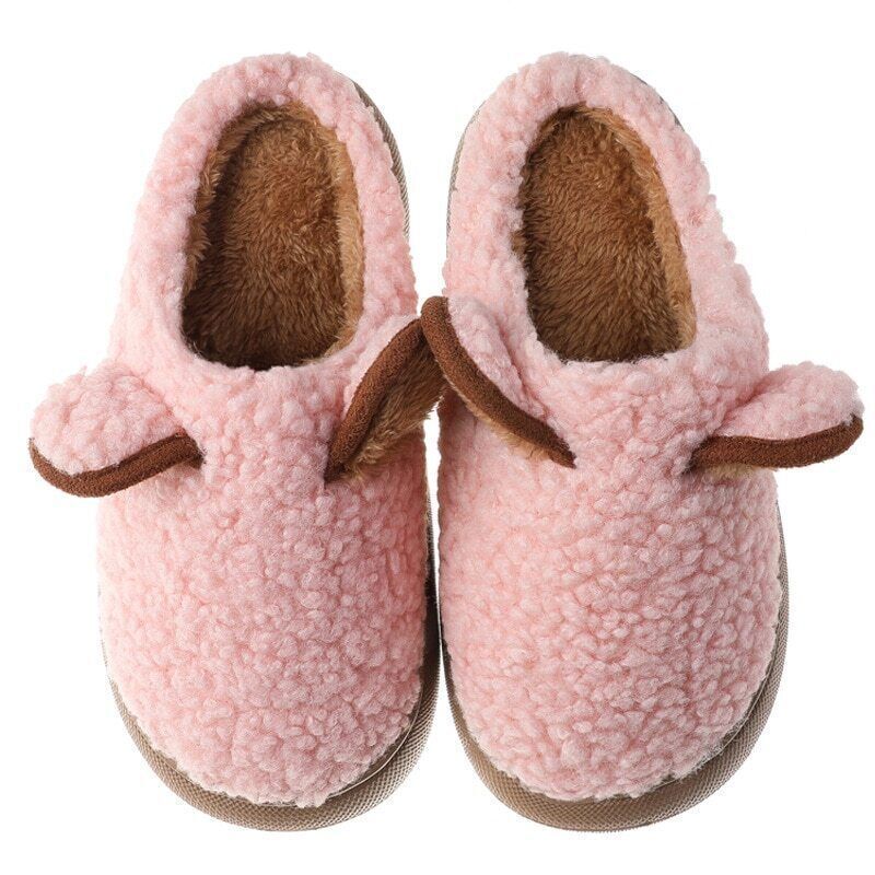 Zachte dames pantoffels met antislip plateauzool, perfect voor de winter.