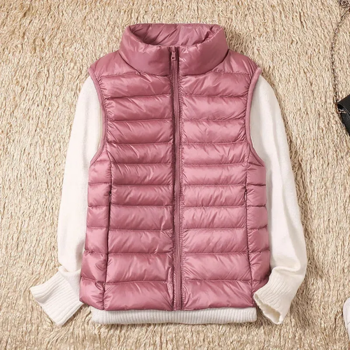 Outdoor dames bodywarmer, winddicht en warm, met ritssluiting, perfect voor wandelen en actieve dagen.