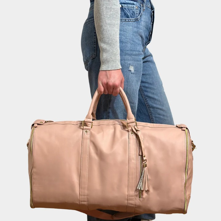 Stijlvolle veganleer dames weekendtas Isabelle, waterbestendig en luxe voor al je reizen.