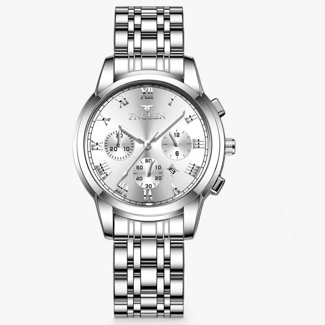 Zilveren titanium dameshorloge Clémence, waterbestendig met quartz uurwerk, ideaal voor elke vrouw.