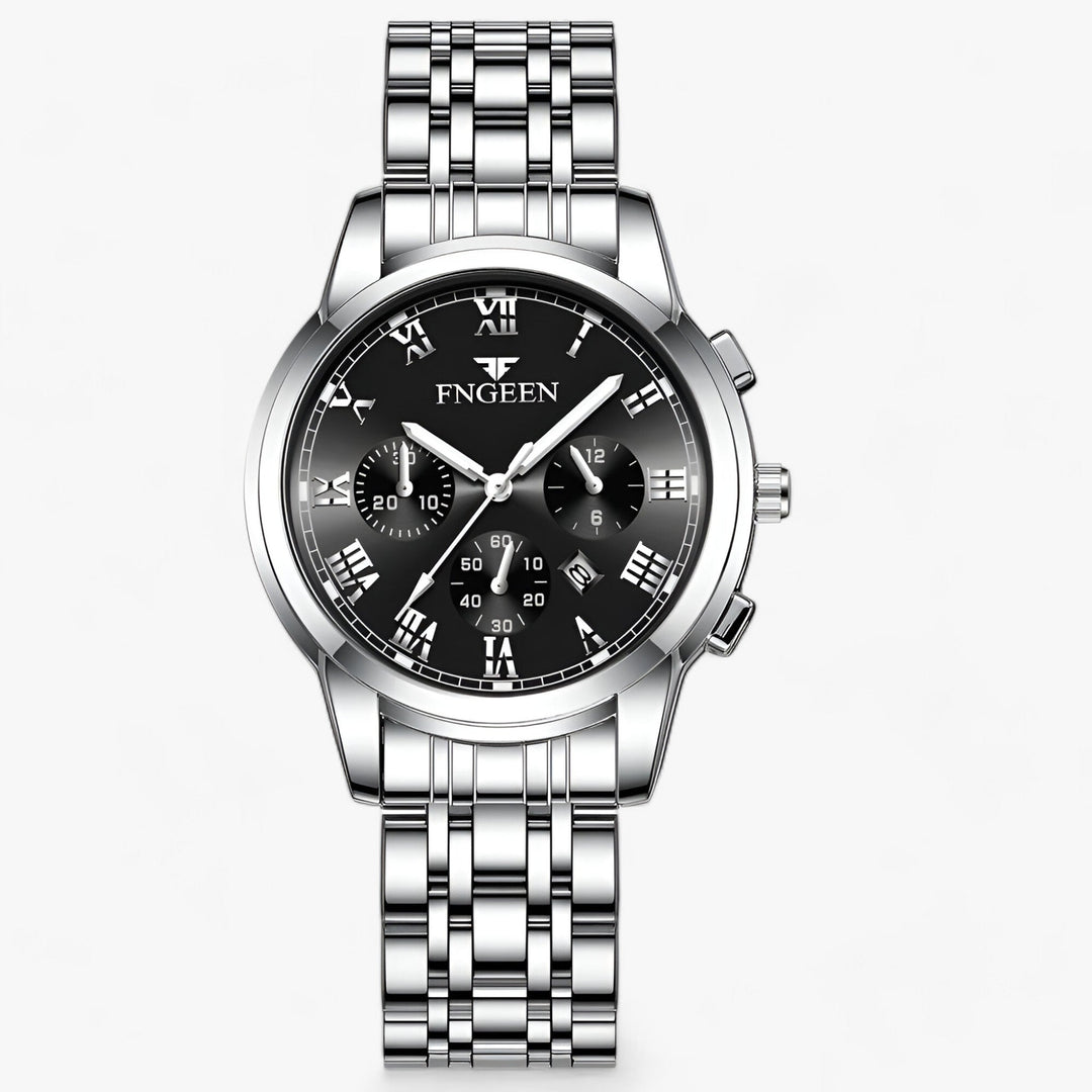 Stijlvol Clémence titanium horloge voor vrouwen, luxe zilveren afwerking; waterbestendig en elegant accessoire.