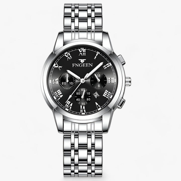 Stijlvol Clémence titanium horloge voor vrouwen, luxe zilveren afwerking; waterbestendig en elegant accessoire.